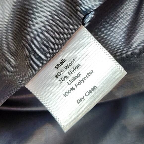 Talbots Gray & Pink Plaid Wool Blazer Size 8 PETITE Button Jacket - Picture 7 of 9